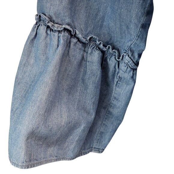 Peter Som Collective Size 14 Blue RTR Designer Tunic Dress Cotton Tiered Ruffles - Picture 14 of 16